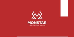 M letter Monstar logo Design 3