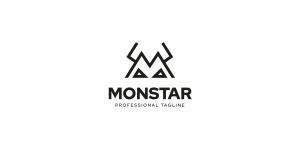 M letter Monstar logo Design 2