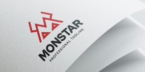M letter Monstar logo Design 1